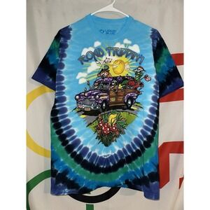 Grateful Dead Road Trippin T Shirt Medium Tie Dye Bear Band Tee Liquid Blue
